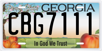 GA license plate CBG7111