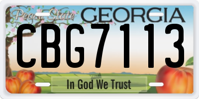 GA license plate CBG7113