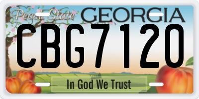 GA license plate CBG7120