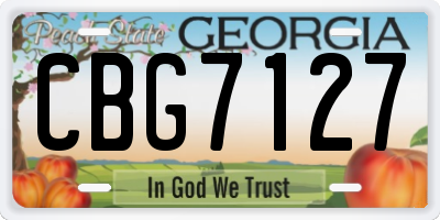GA license plate CBG7127