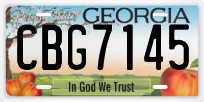 GA license plate CBG7145