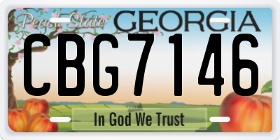 GA license plate CBG7146