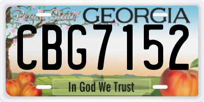 GA license plate CBG7152