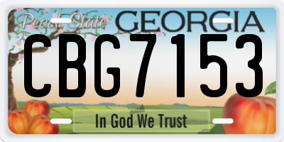 GA license plate CBG7153