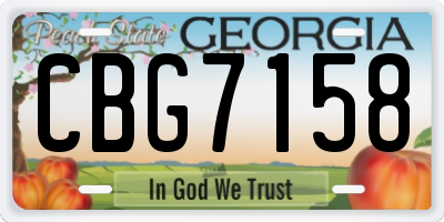 GA license plate CBG7158