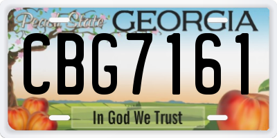GA license plate CBG7161