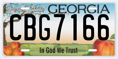 GA license plate CBG7166