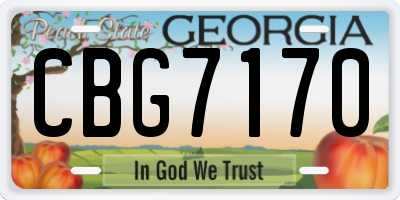 GA license plate CBG7170