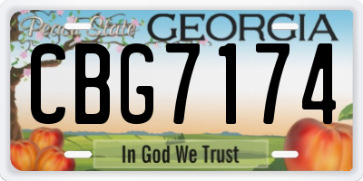 GA license plate CBG7174