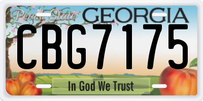 GA license plate CBG7175