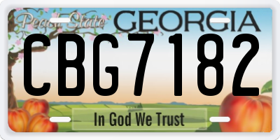 GA license plate CBG7182