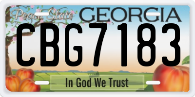 GA license plate CBG7183