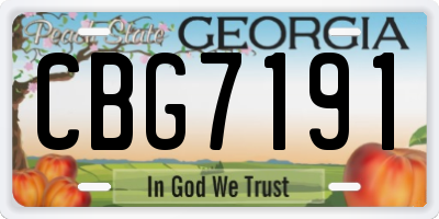 GA license plate CBG7191