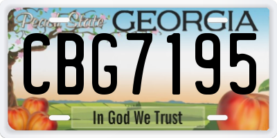 GA license plate CBG7195