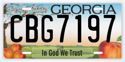 GA license plate CBG7197