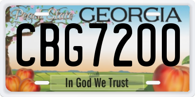 GA license plate CBG7200