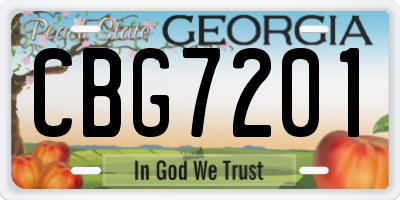 GA license plate CBG7201