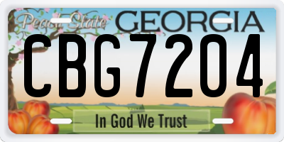 GA license plate CBG7204