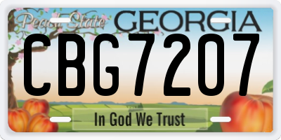 GA license plate CBG7207