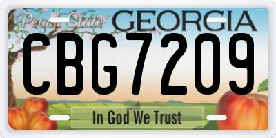 GA license plate CBG7209