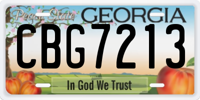 GA license plate CBG7213