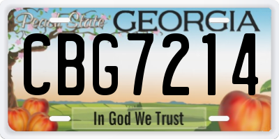 GA license plate CBG7214