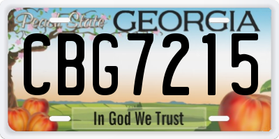 GA license plate CBG7215