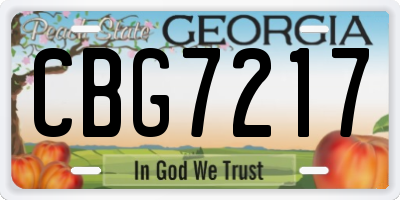 GA license plate CBG7217