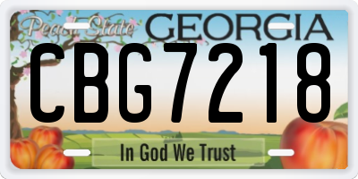 GA license plate CBG7218
