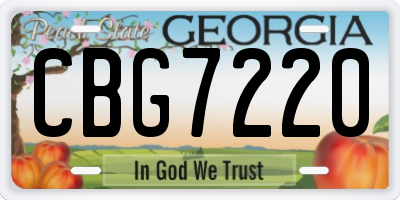 GA license plate CBG7220