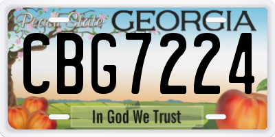 GA license plate CBG7224