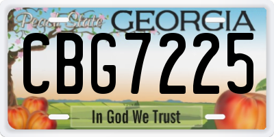 GA license plate CBG7225