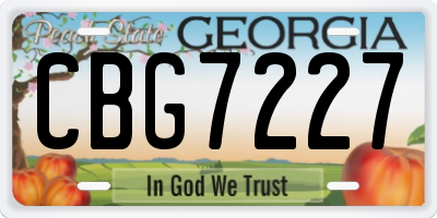 GA license plate CBG7227