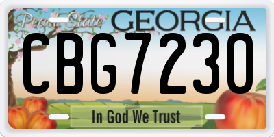 GA license plate CBG7230