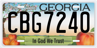 GA license plate CBG7240