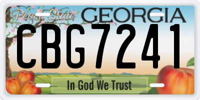 GA license plate CBG7241