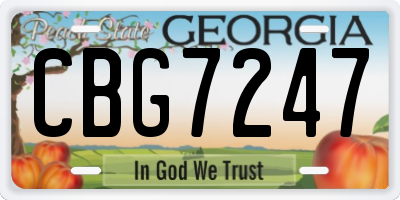 GA license plate CBG7247
