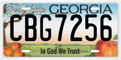 GA license plate CBG7256