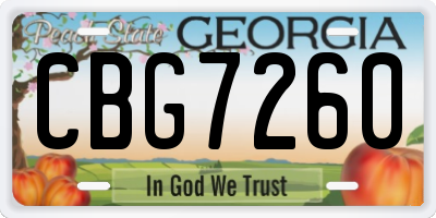 GA license plate CBG7260