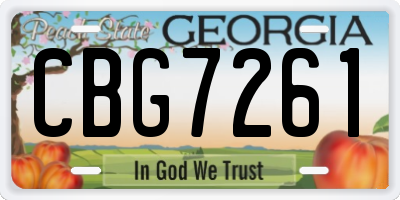 GA license plate CBG7261