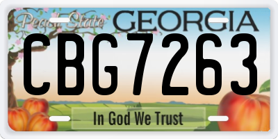 GA license plate CBG7263