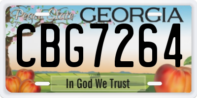 GA license plate CBG7264