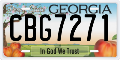 GA license plate CBG7271