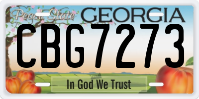 GA license plate CBG7273
