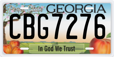 GA license plate CBG7276