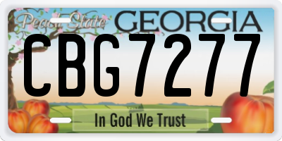 GA license plate CBG7277