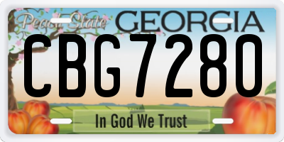 GA license plate CBG7280
