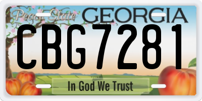 GA license plate CBG7281