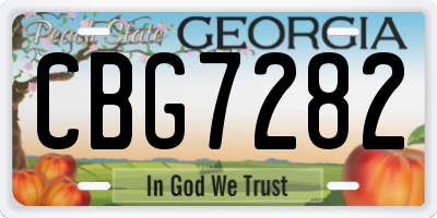GA license plate CBG7282