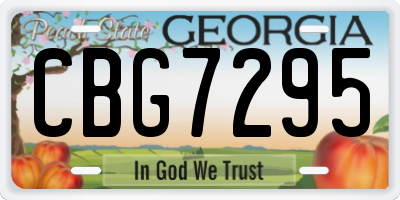 GA license plate CBG7295
